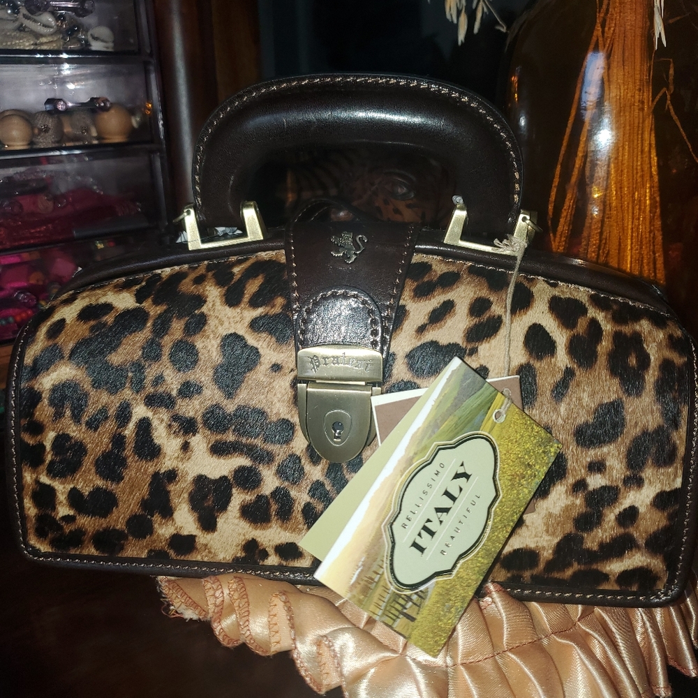 Pratesi Leopard Print Doctor Handbag